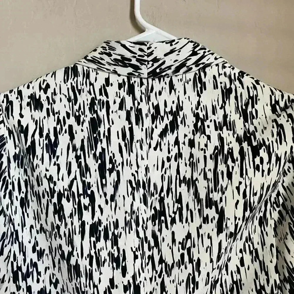 Mural Gray White Abstract Print Cape Blazer XS - Picture 7 of 13